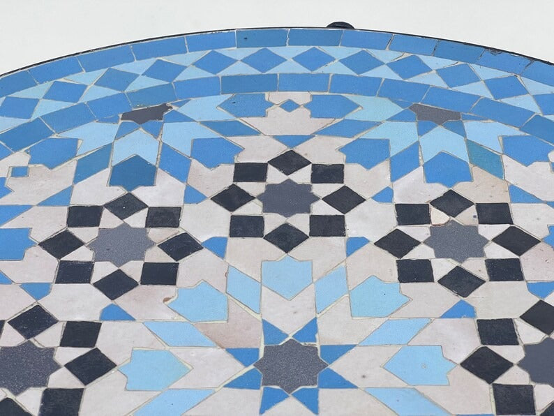 Jamila - Custom Mosaic Table, Handmade Moroccan Tile Patio Table