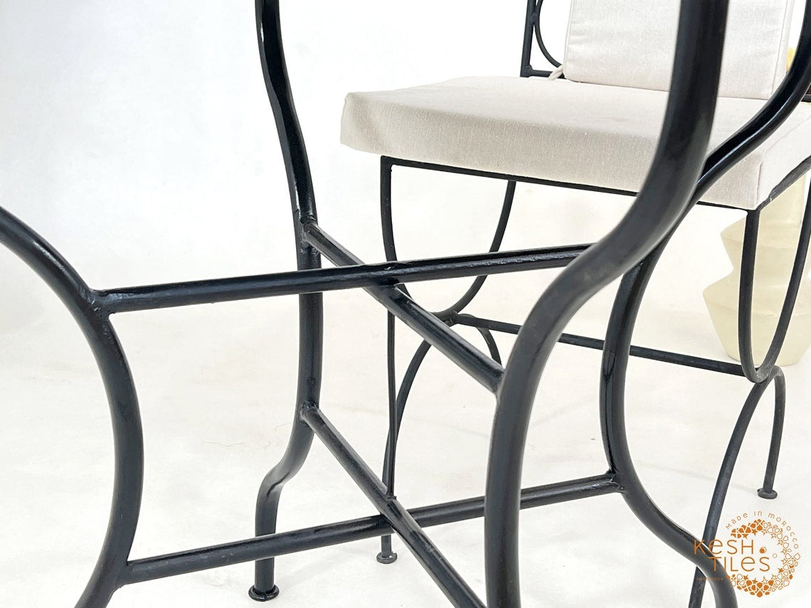 Tiffa - Off White Mosaic Table, Handmade Beige Fish Scale Tile Table