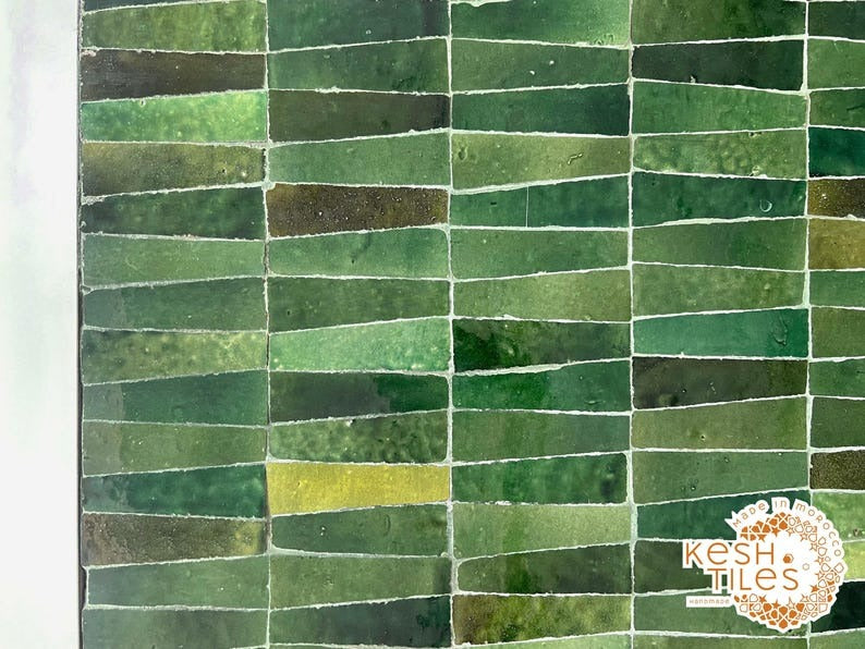 Tislit - Tamegroute Green Mosaic Table, Handmade Moroccan Tile Table