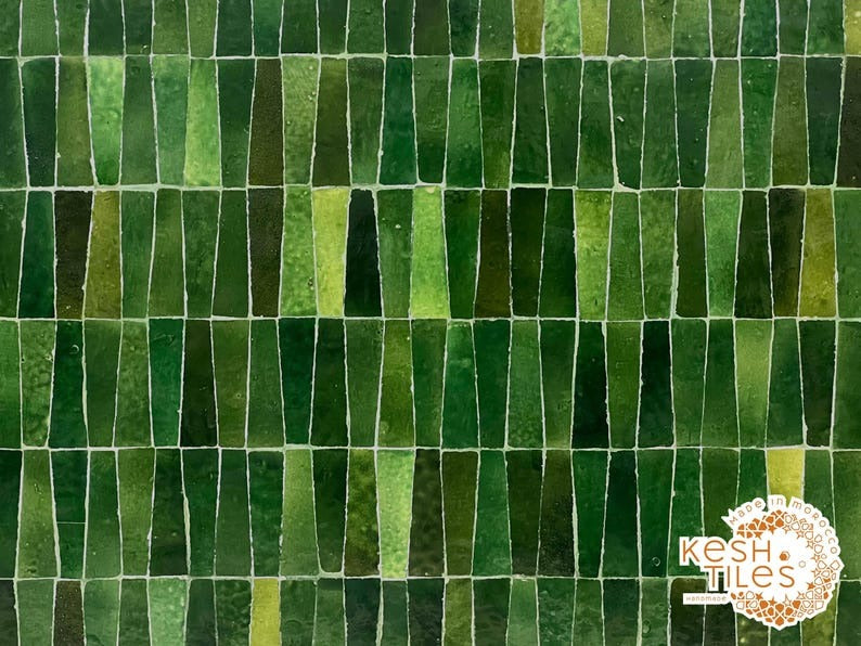 Tislit - Tamegroute Green Mosaic Table, Handmade Moroccan Tile Table