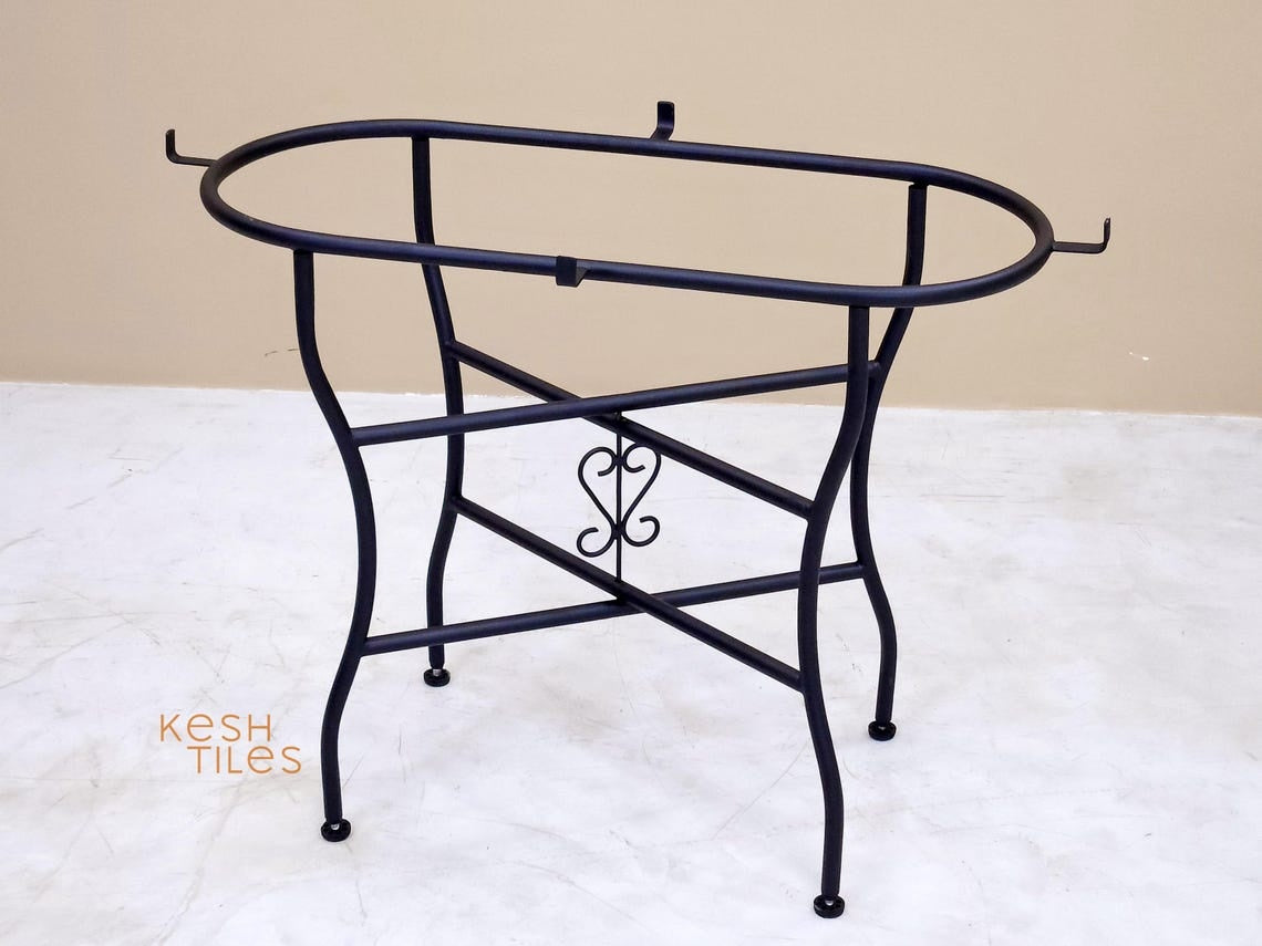 Nouria - Oval Brown Mosaic Table, Handmade Moroccan Zellige Patio Garden Furniture