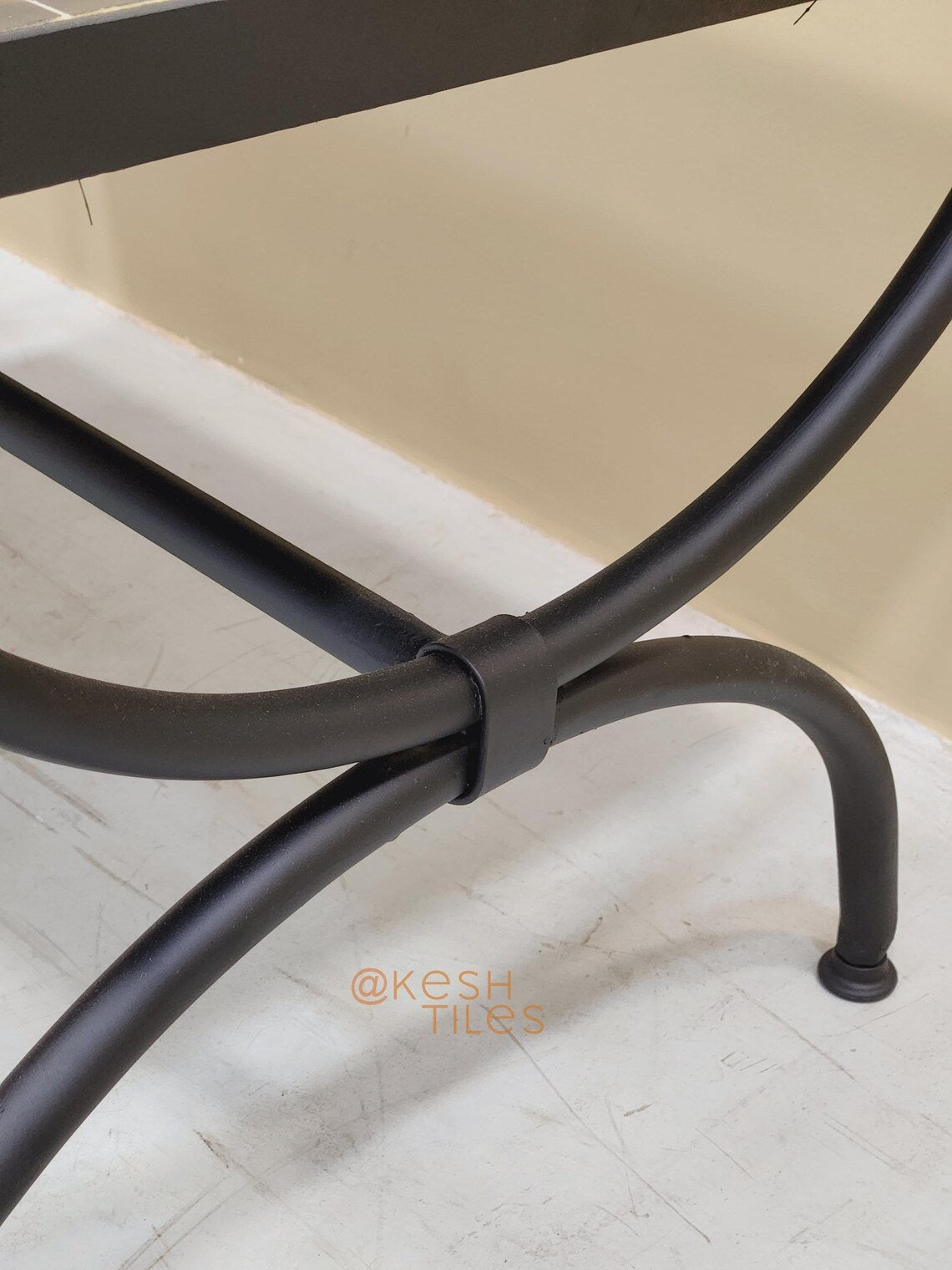 Soulayma - Rectangular Black Mosaic Table, Handmade Moroccan Zellige Custom Design