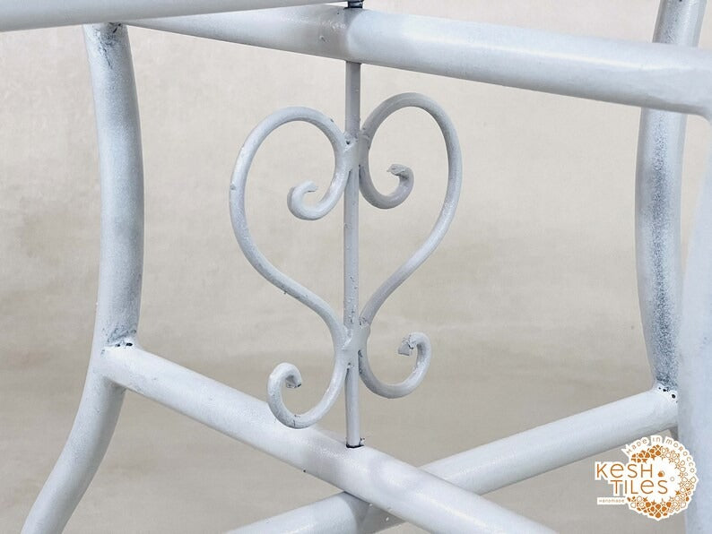 Inaya - Round Blue Mosaic Table, Handmade Moroccan Patio Table