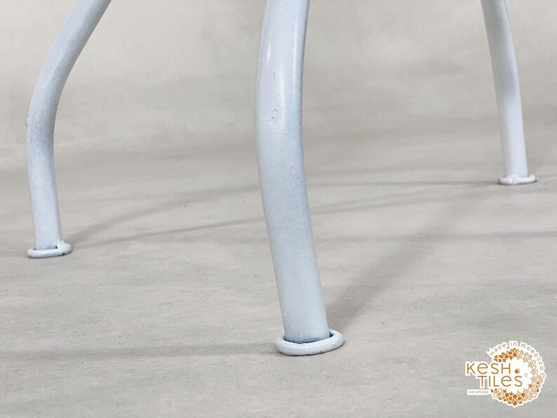 Inaya - Round Blue Mosaic Table, Handmade Moroccan Patio Table