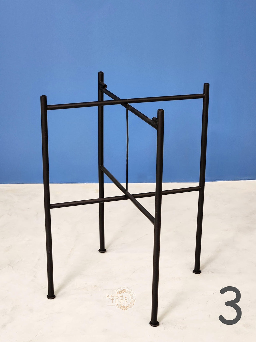 Ifri - Blue Mosaic Table, Round Handmade Moroccan Zellige Table