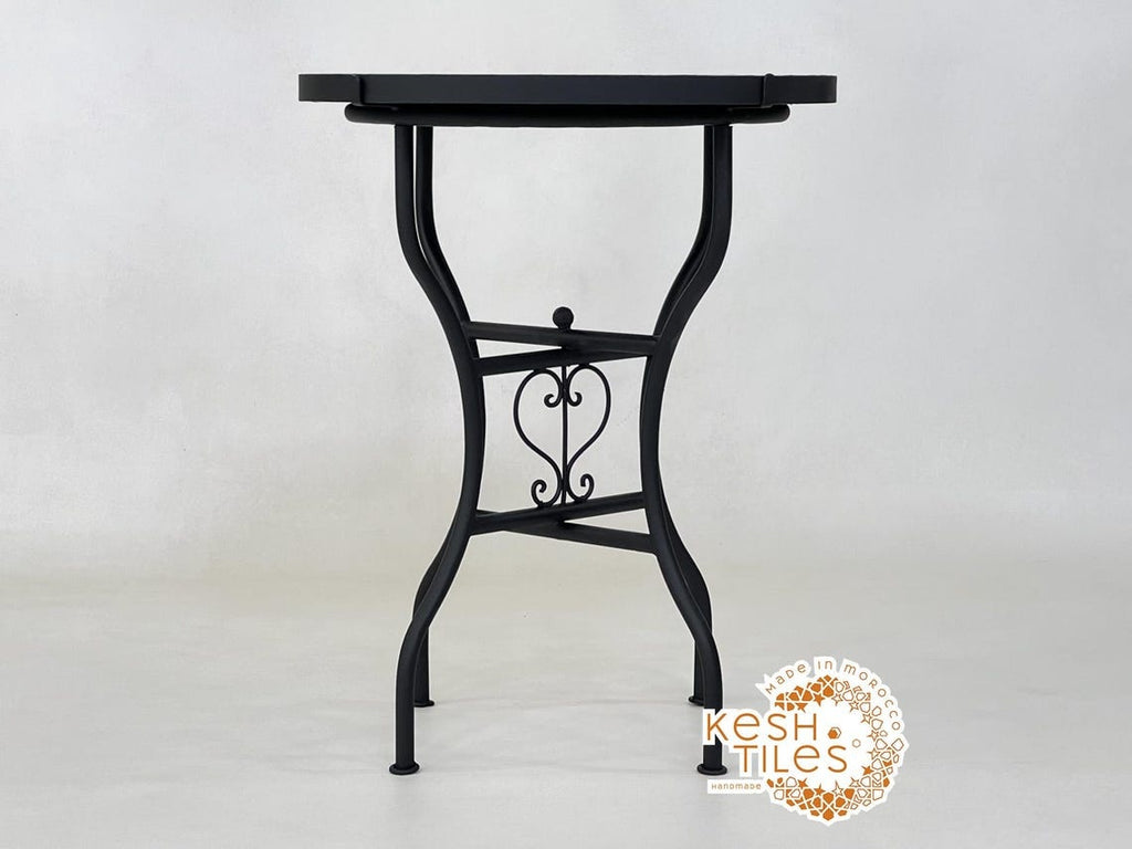 Noor- Green Tamegroute Mosaic Table, Round Handmade Moroccan Table