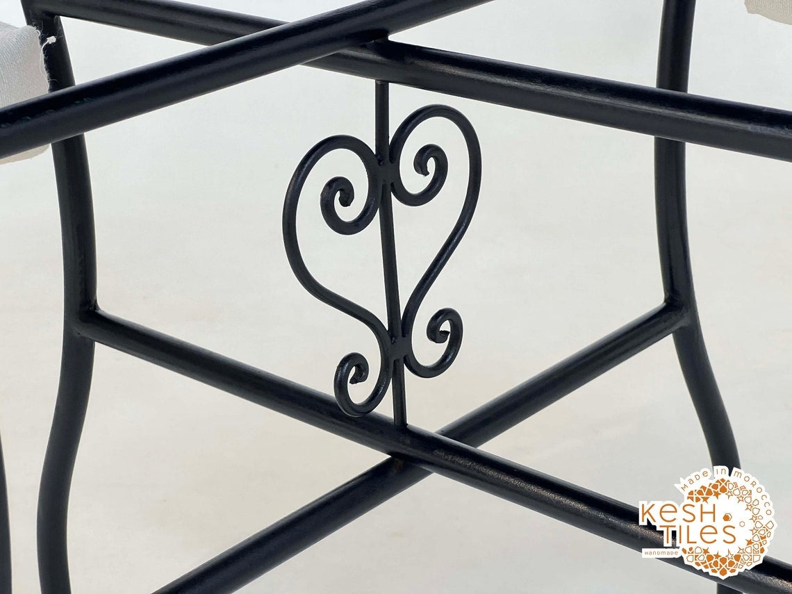 Assirem - Green Mosaic Square Table, Handmade Moroccan Zellige Patio Table