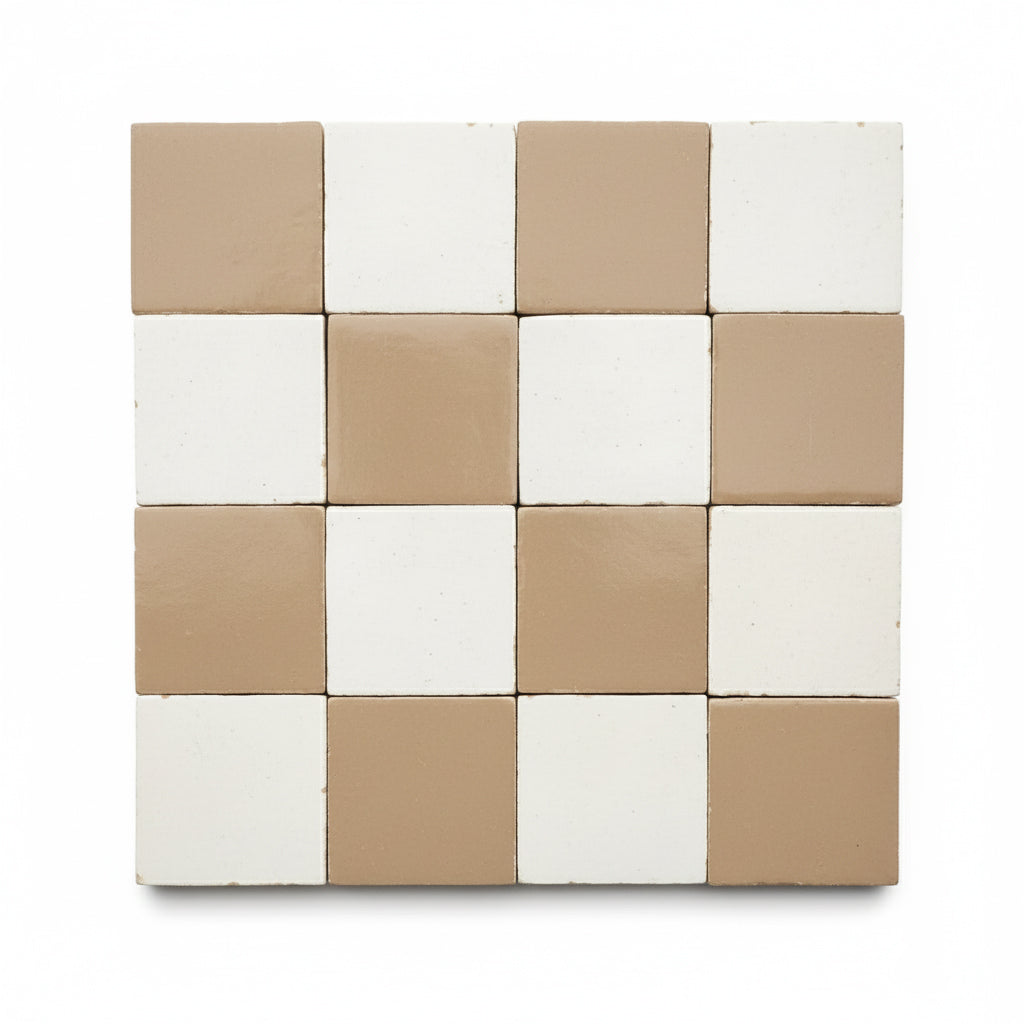 Naher 2×2 Checkerboard Zellige Tile