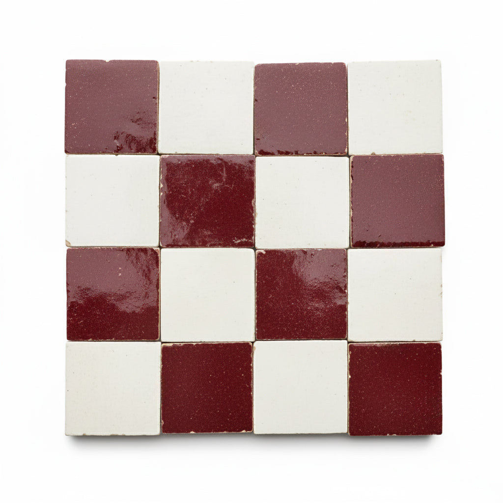 Nail Checkerboard 2×2 Zellige Tile
