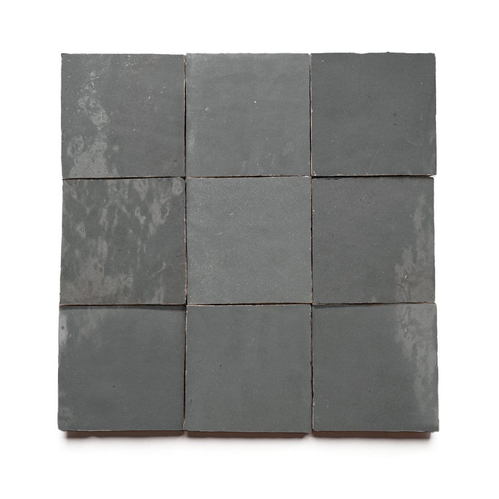 Storm Slate 4x4 Gray Square Zellige Tile