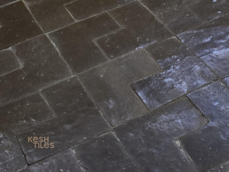 Aywa - Oval Black Mosaic Table, Handmade Moroccan Patio Table