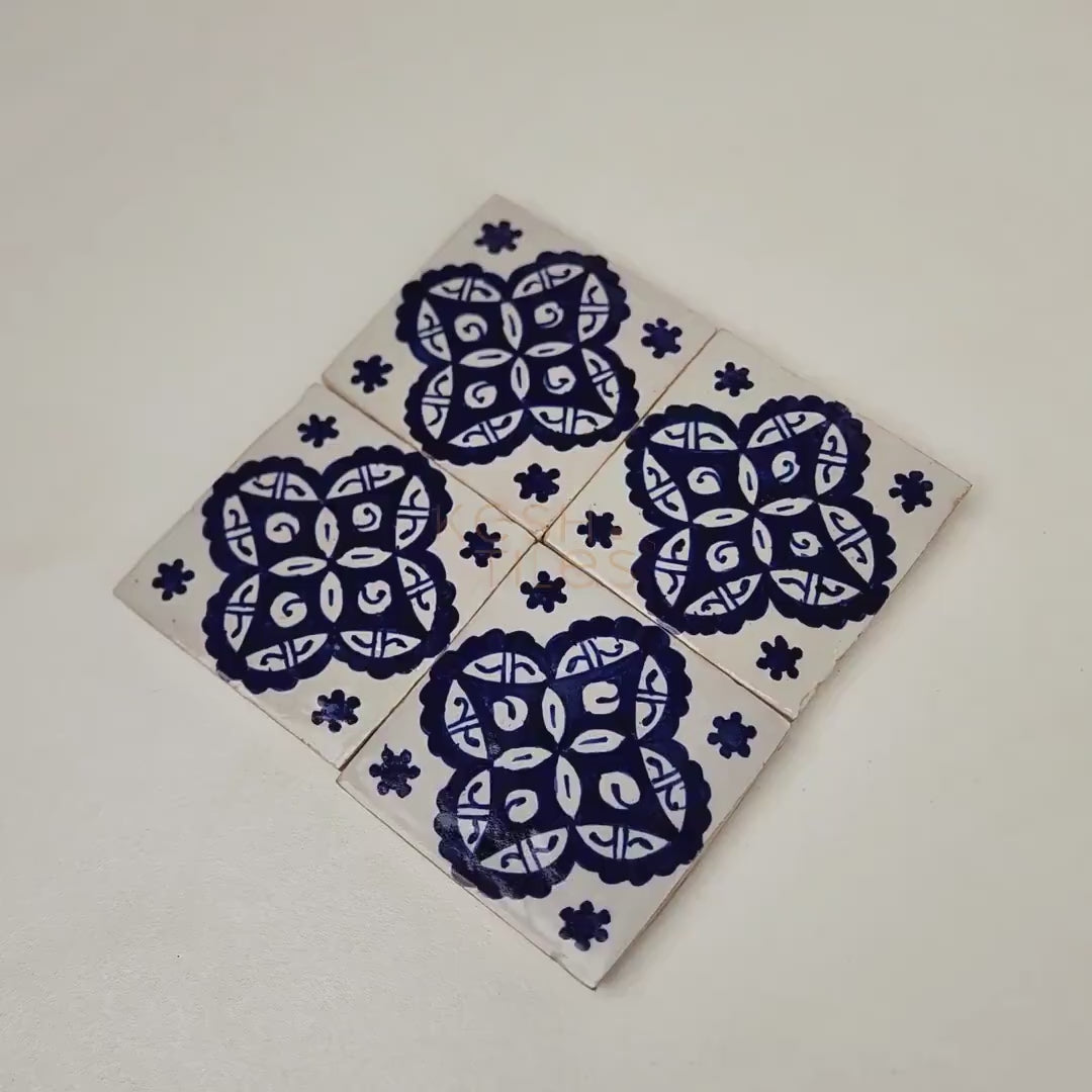 Afnane Navy Ceramic Tile 4x4