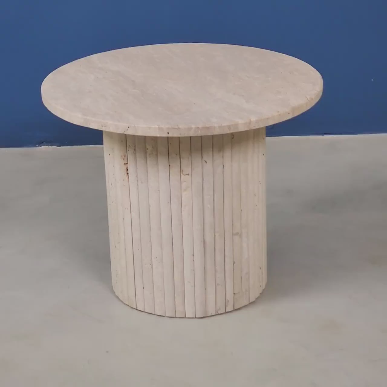 Ramas - Travertine Coffee Table, Handmade Beige Natural Stone Table