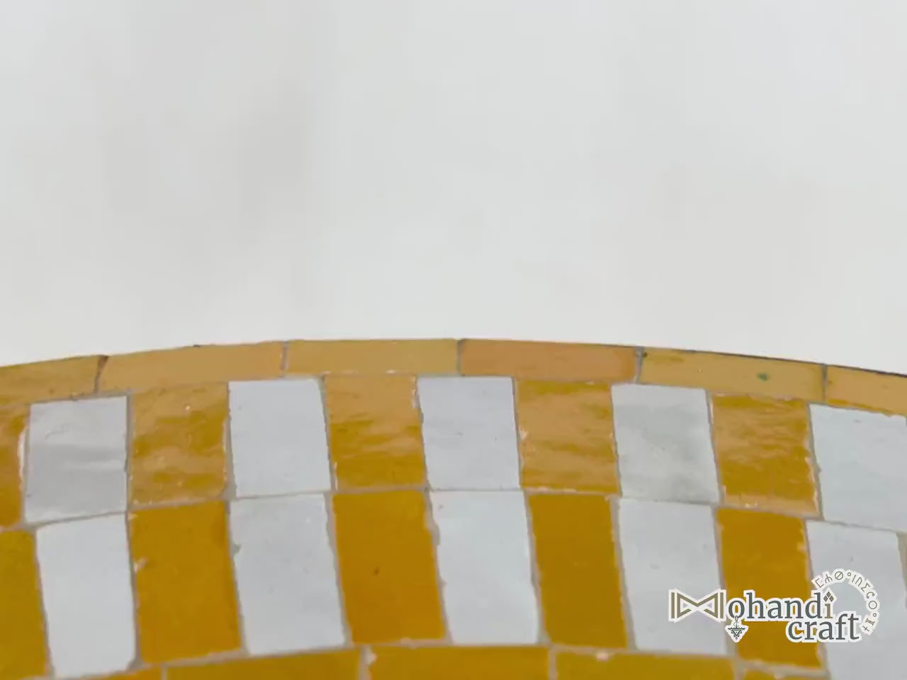 Aksel - Orange Mosaic Table, Moroccan Zellige Patio Side Table