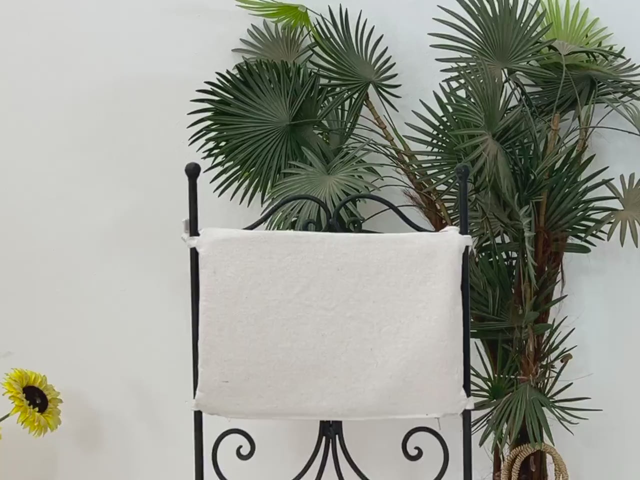 Layth - Black Wrought Iron Chair Set, Handmade Moroccan Seating with Cushions