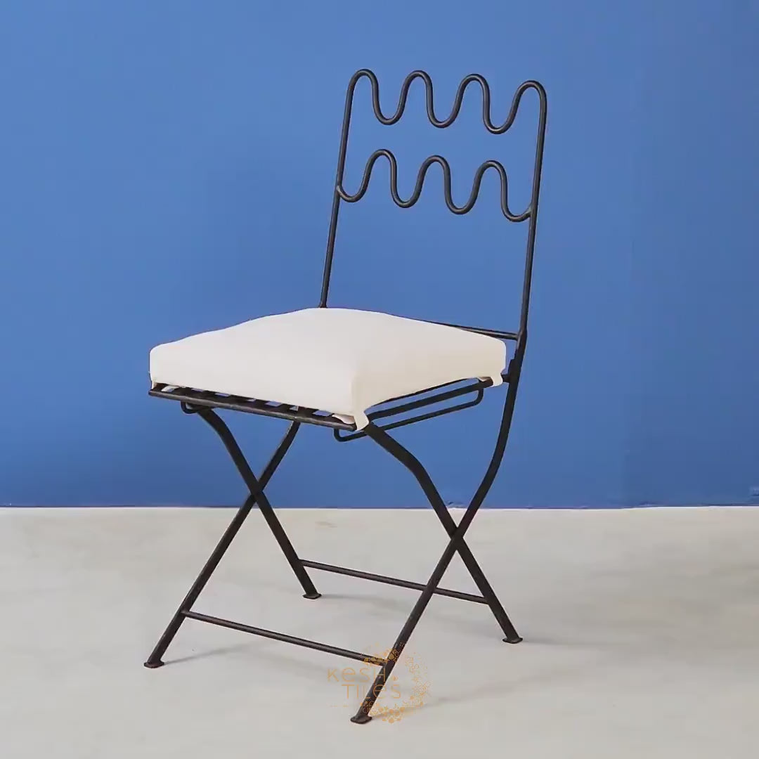 Badr - Wrought Iron Chair - Foldable Iron Chair Handmade in Morocco