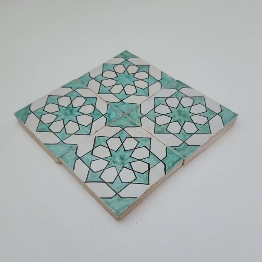 Laythe Cyan 4x4 Ceramic Tile