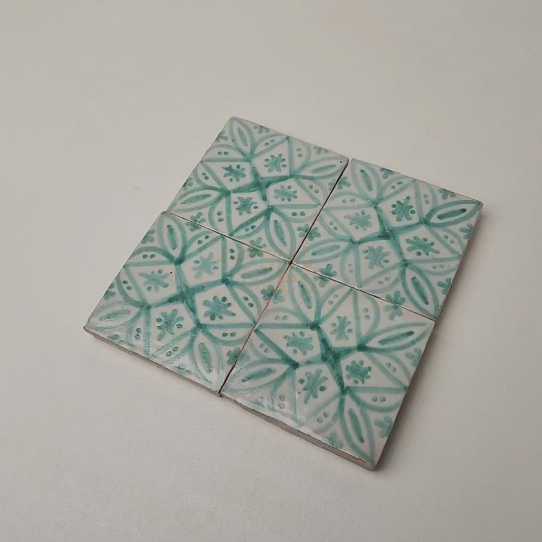 Diya Pastel Cyan Ceramic Tile 4x4