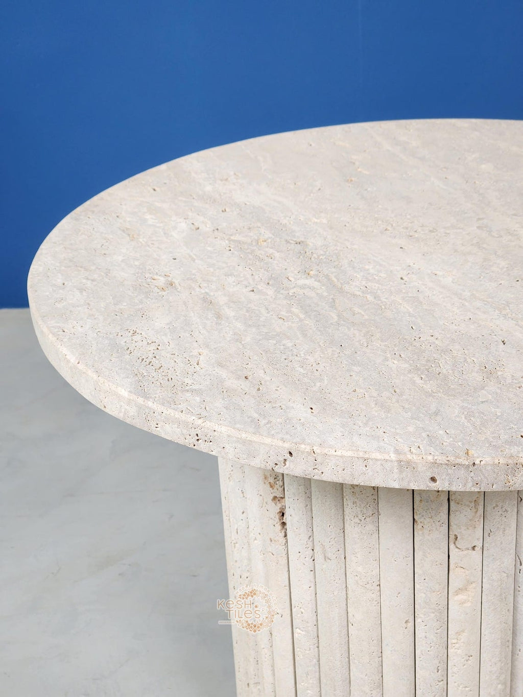 Ramas - Travertine Coffee Table, Handmade Beige Natural Stone Table