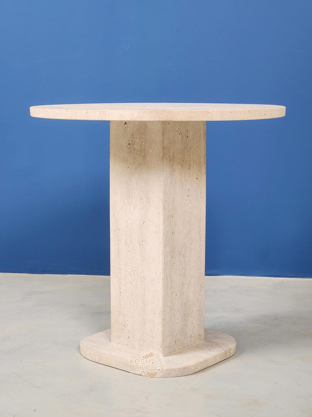 Rawya - Travertine Coffee Table, Handmade Beige Natural Stone Table