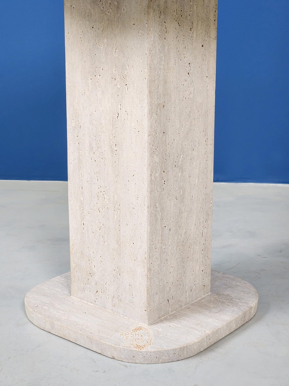 Rawya - Travertine Coffee Table, Handmade Beige Natural Stone Table