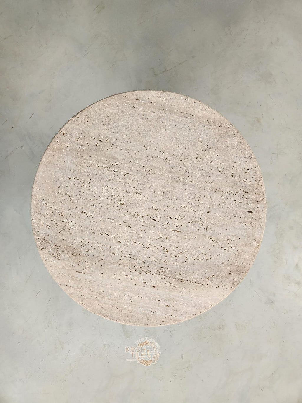 Rawya - Travertine Coffee Table, Handmade Beige Natural Stone Table