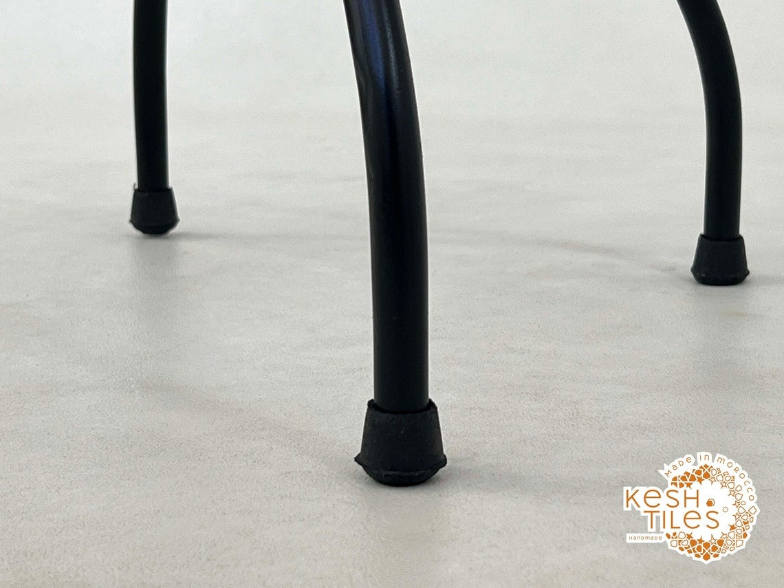 Aghilas - Red Mosaic Table, Handmade Moroccan Cherry Tile Patio Table