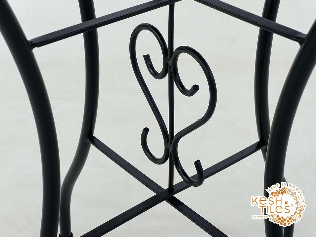 Aghilas - Red Mosaic Table, Handmade Moroccan Cherry Tile Patio Table