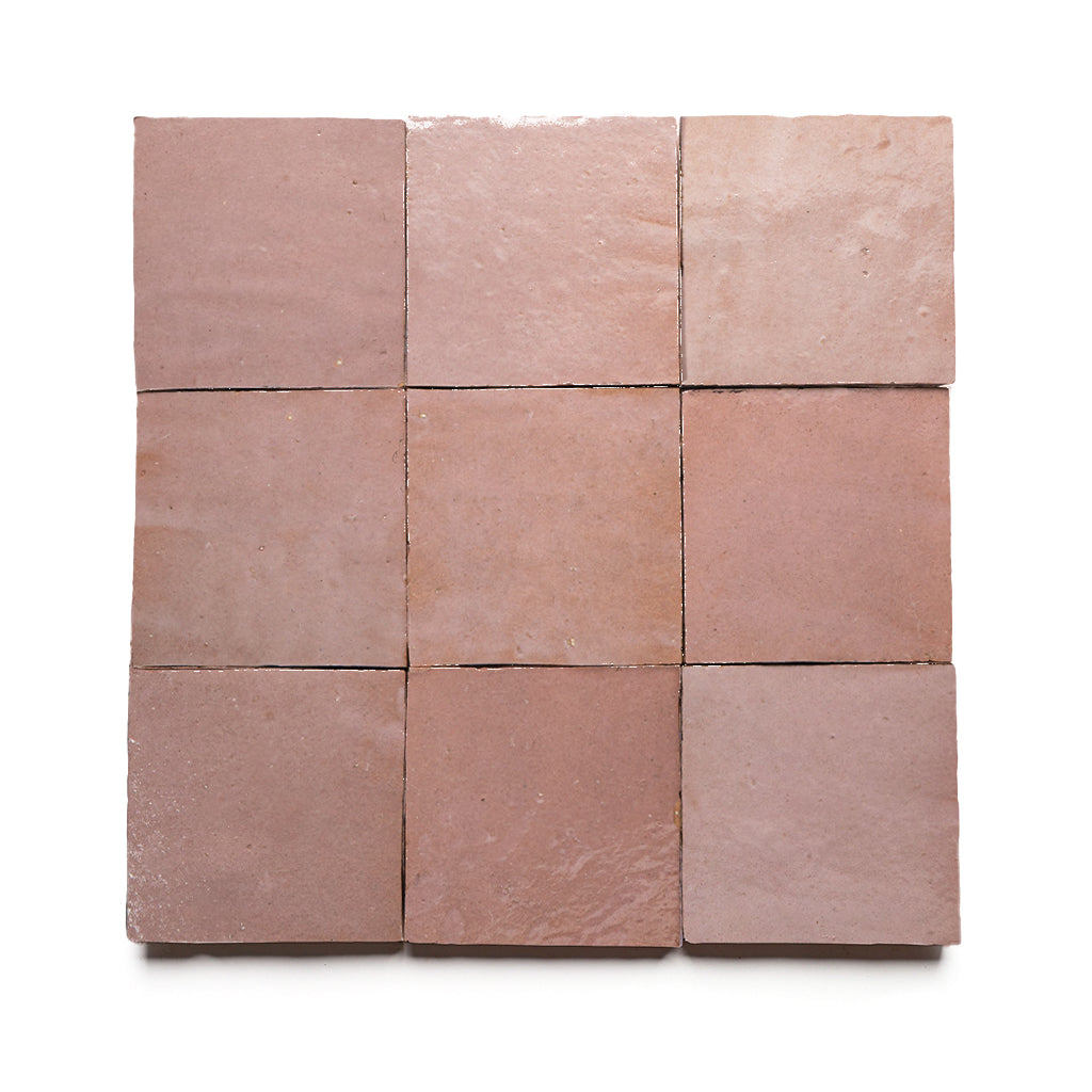 Rosa Tadelakt 4x4 Square Zellige Tile