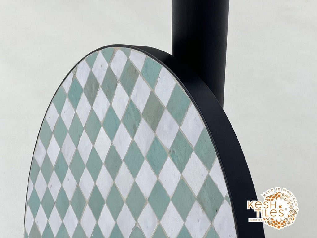 Khala - Round Mosaic Coffee Table, Cascade Handmade Moroccan Tile