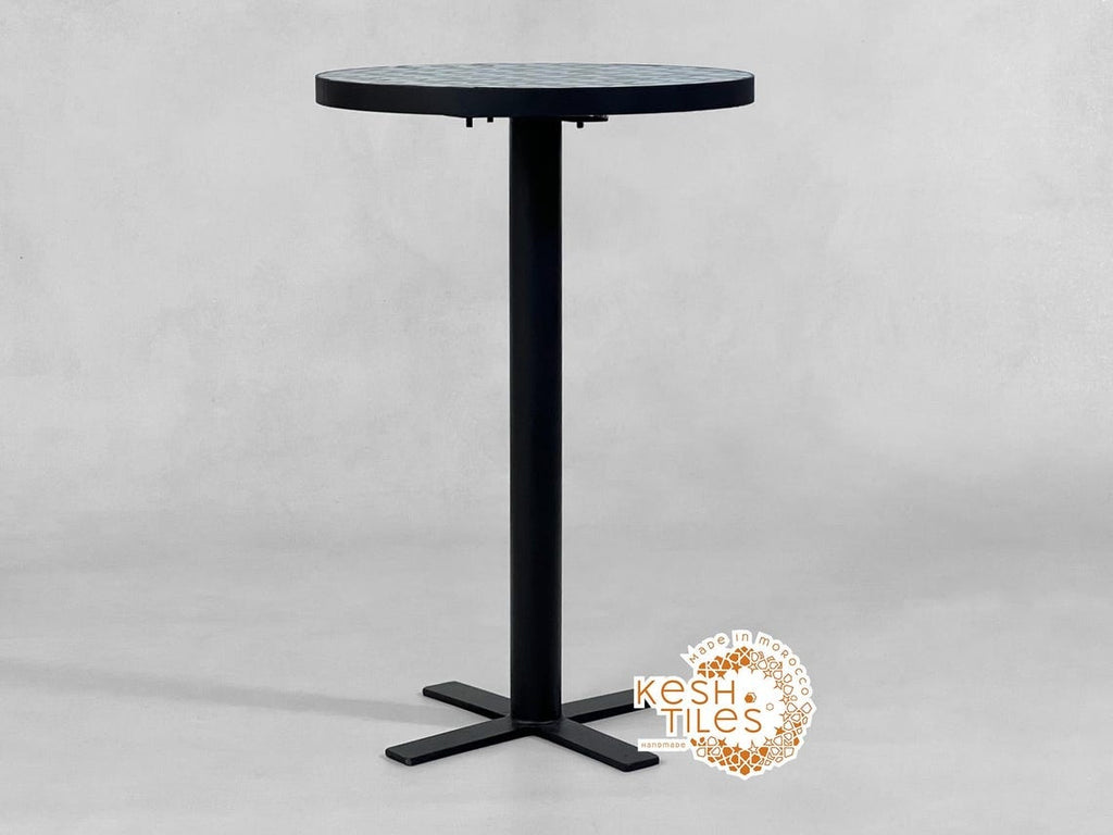 Khala - Round Mosaic Coffee Table, Cascade Handmade Moroccan Tile