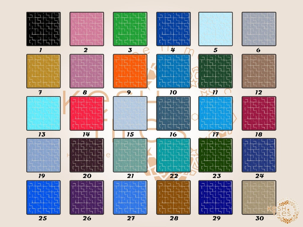 Dark Orange Mosaic Table, Square Handmade Moroccan Zellige Table