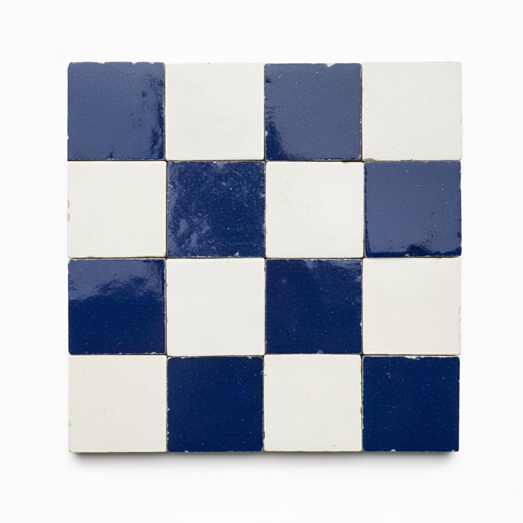 Tanger Checkerboard 2×2 Zellige Tile