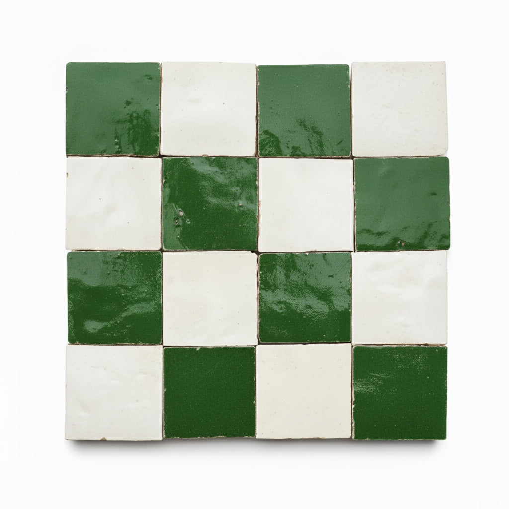 Verdant 2×2 Checkerboard Zellige Tile