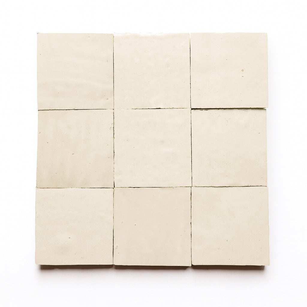 White Pearl 4x4 White Square Zellige Tile