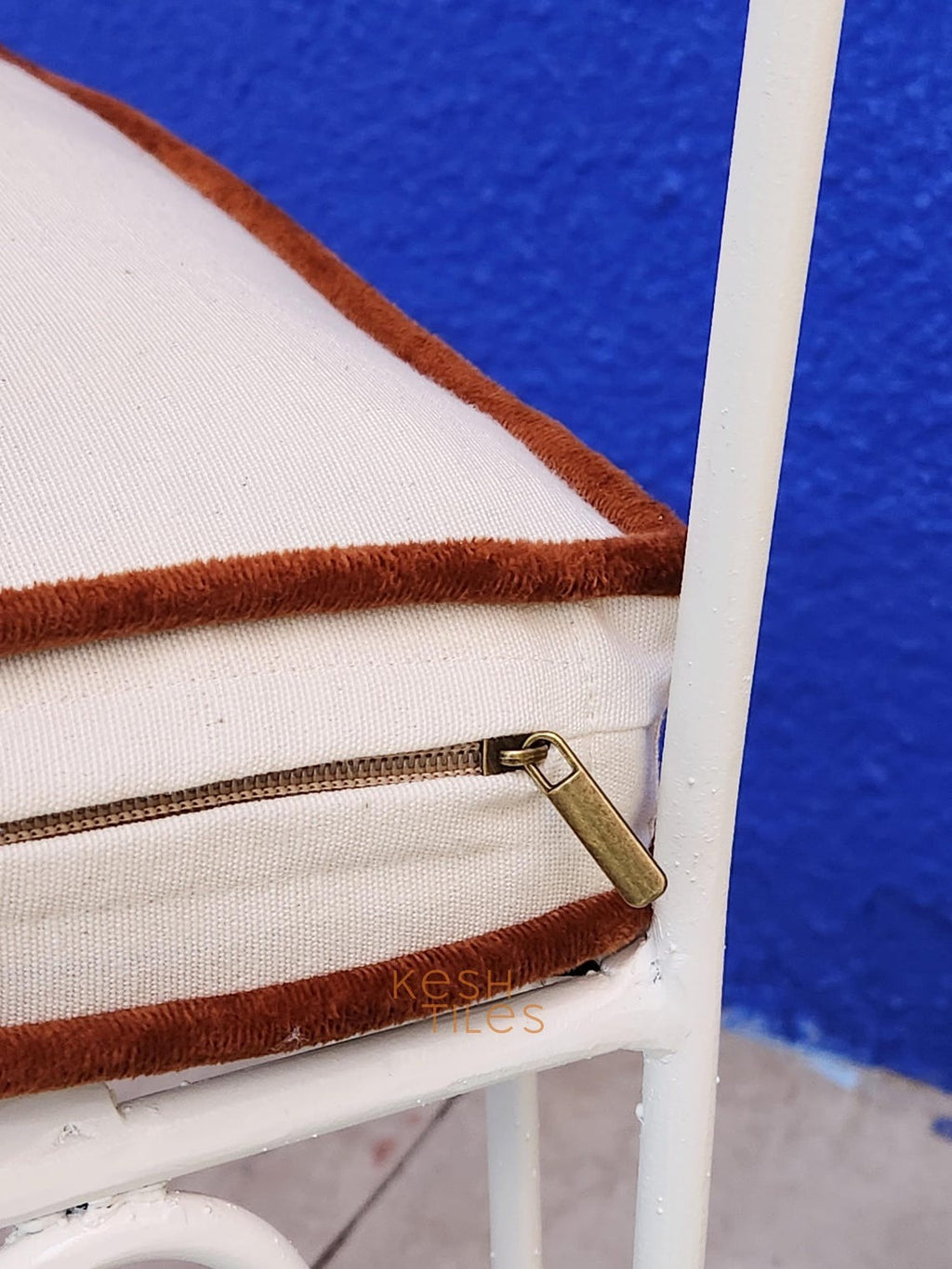 Najd - White Wrought Iron Chair Set, Handmade Moroccan Indoor Outdoor Seating