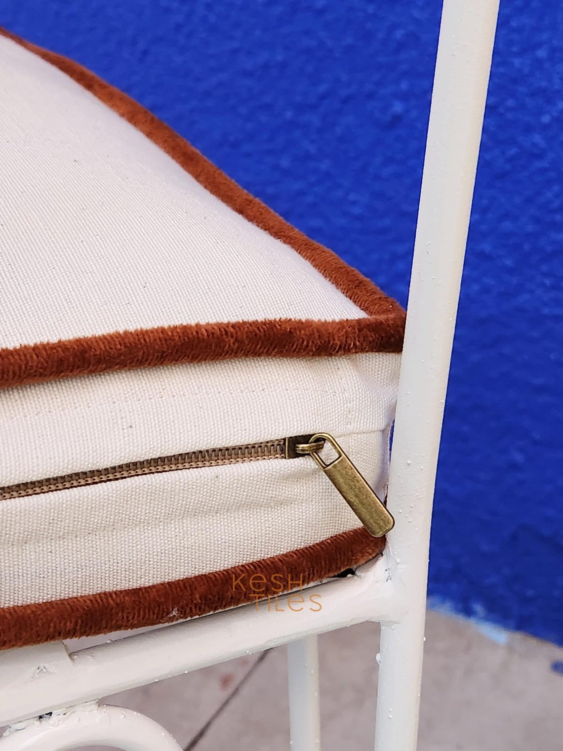 Najd - White Wrought Iron Chair Set, Handmade Moroccan Indoor Outdoor Seating