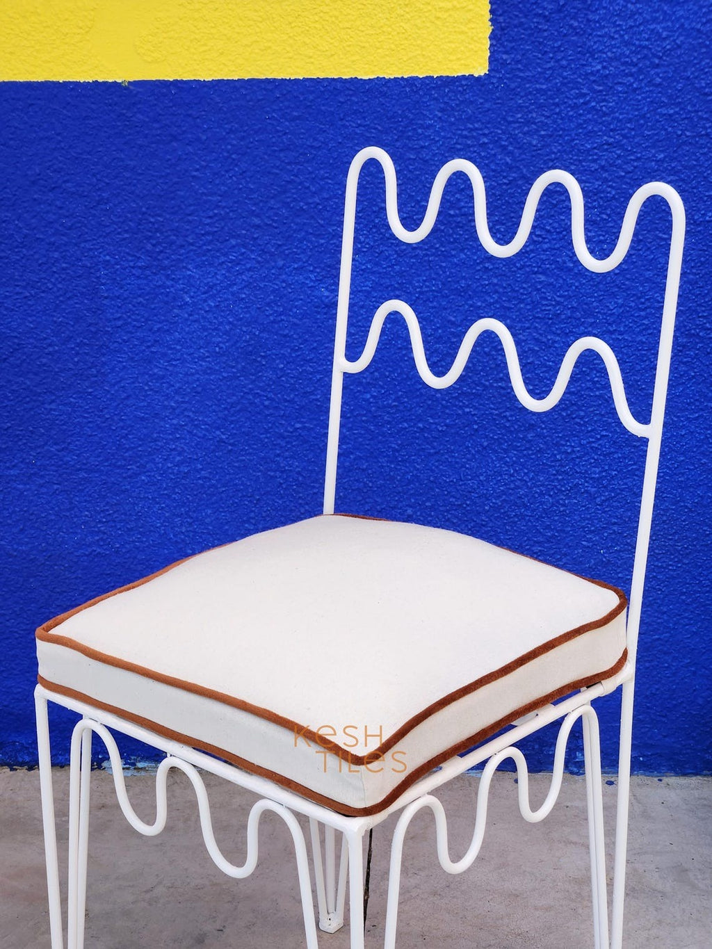 Najd - White Wrought Iron Chair Set, Handmade Moroccan Indoor Outdoor Seating