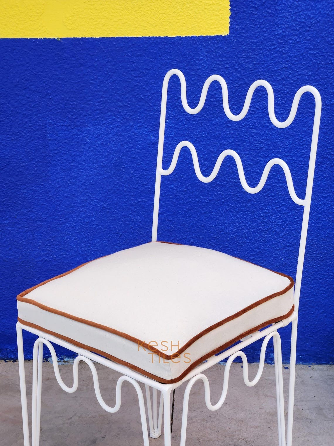 Najd - White Wrought Iron Chair Set, Handmade Moroccan Indoor Outdoor Seating