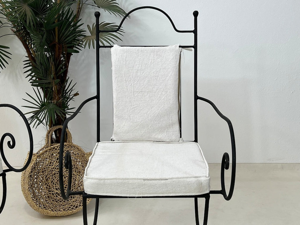 Bahr - Moroccan Wrought Iron Chairs, Black Handmade Bistro Seating