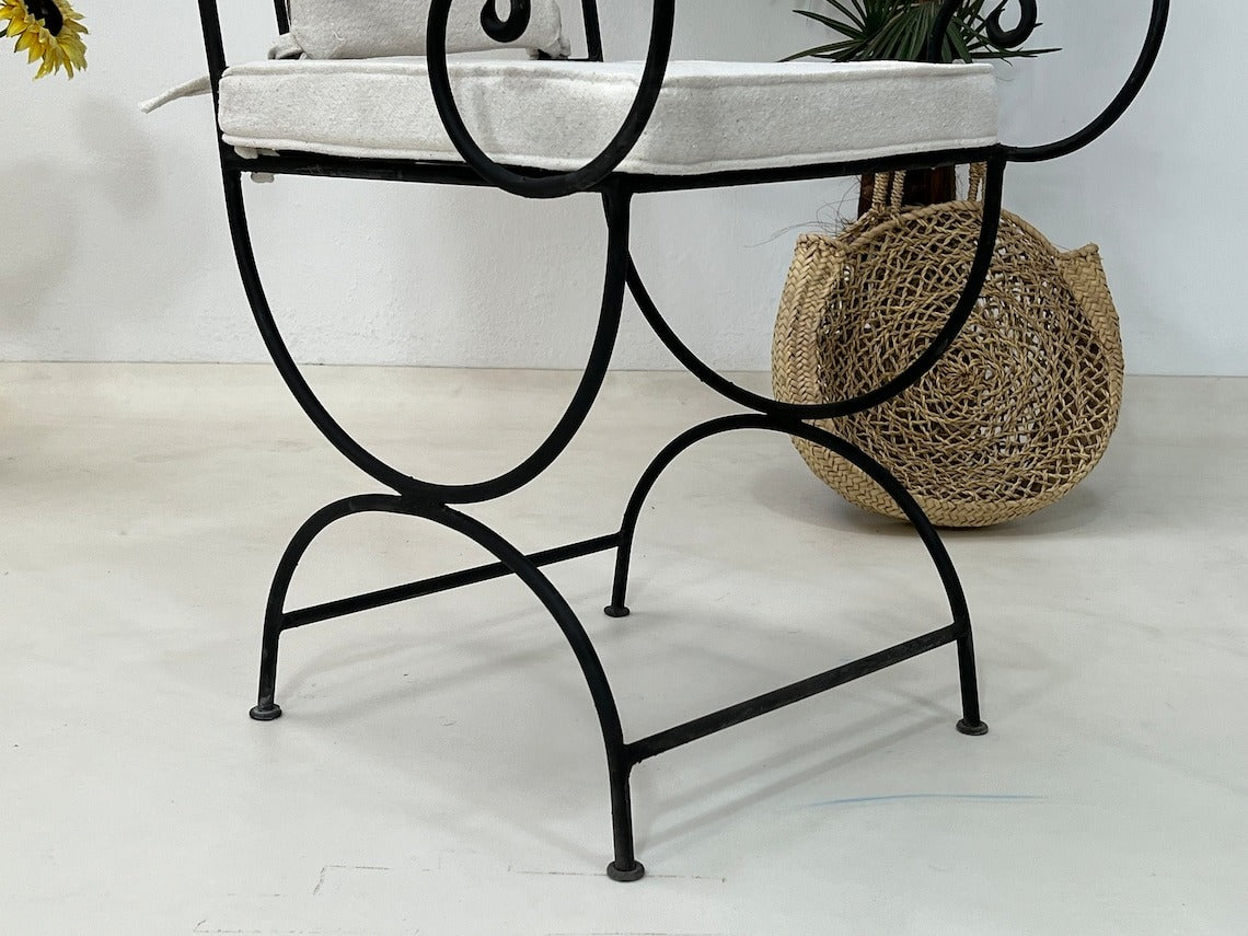Bahr - Moroccan Wrought Iron Chairs, Black Handmade Bistro Seating
