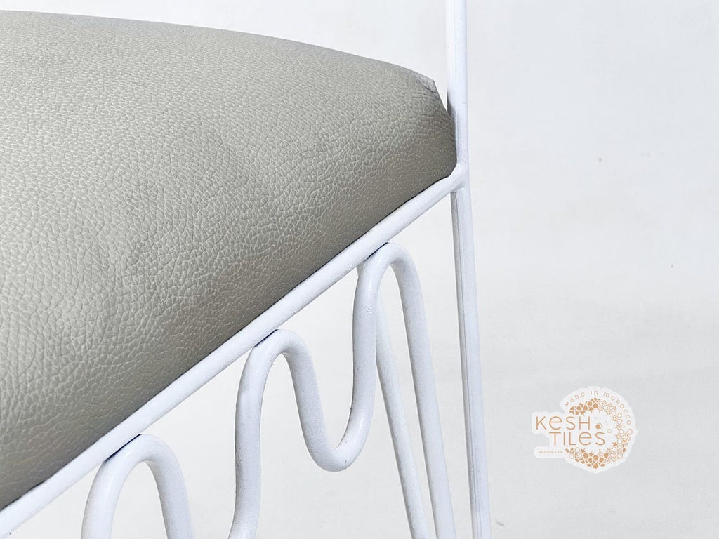 Idir - Moroccan Wrought Iron Chairs, Black Handmade Seating with Leather