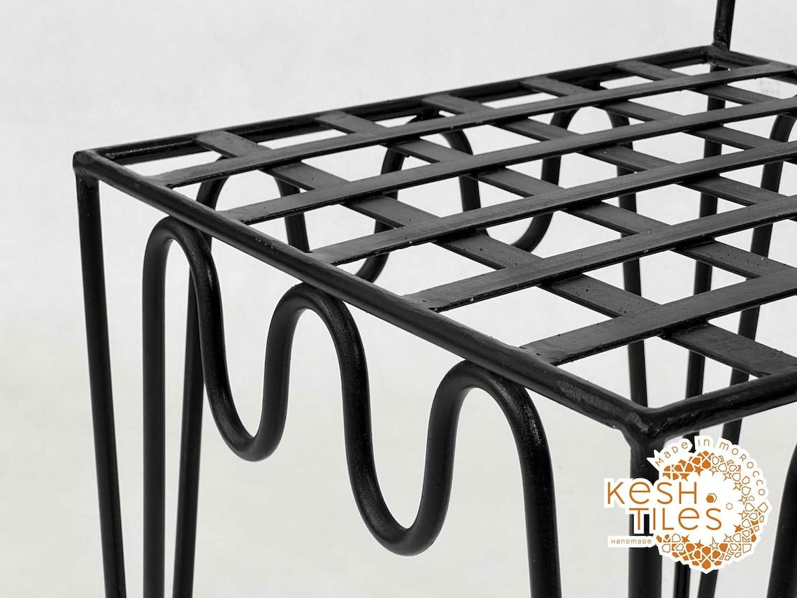 Aderfi - Wave Wrought Iron Chairs Set, Handmade Moroccan Seating with Cushions