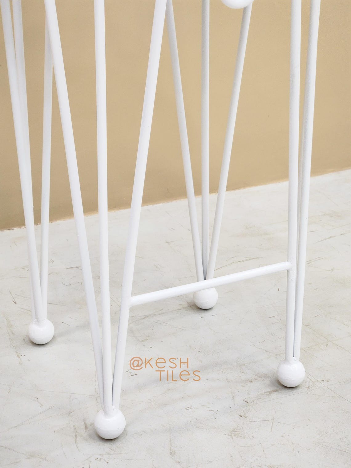 Anwar - Handmade Wrought Iron Stool, Black Wavy Indoor Outdoor Seat